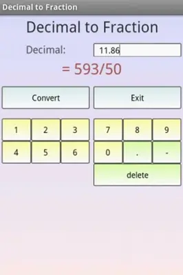 Fraction Converter android App screenshot 1